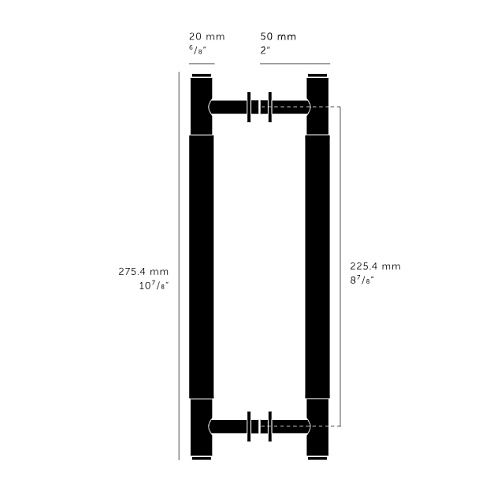 Ручка-скоба Buster and Punch Pull Bar Double-Sided Cross Brass Cross RPB-05278
