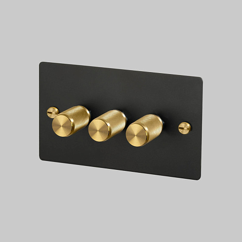 Диммер Buster and Punch 3G Cross Black/brass Switches UK UK-DI-CO-3G-LED-BL-BR-A