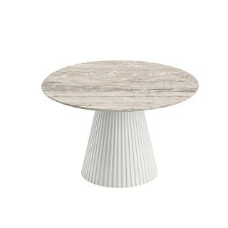 Plisse H50 D40 White Pearl / Beige Travertino Romano marble