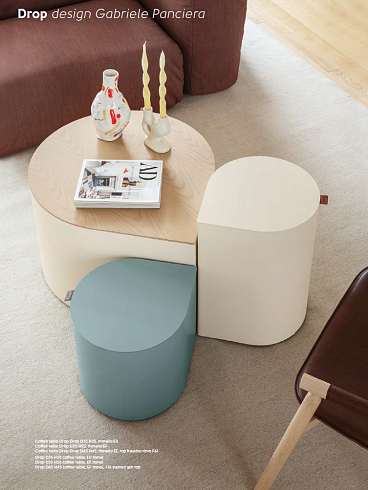 Журнальный столик Midj Drop Metal D35 H55 White Pearl Drop T24003555MT+EF