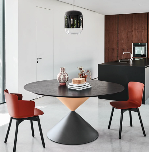 Журнальный столик Midj Clessidra Hide H30 D80 Graphite / Dark Grey Clessidra T19653480C+EG+GW