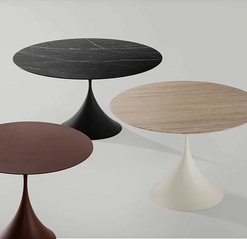 Обеденный стол Midj Leo Veneer d150сm White/Natural Oak Leo Leo Veneer BB / I22