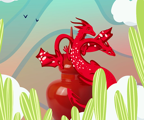 Ваза Сказ по краю Башня Огненной Искры 