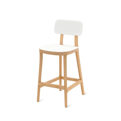 Барный стул Veneta Cucine Baby white Baby 19DSG1D+Bianco/Natural Beechwood