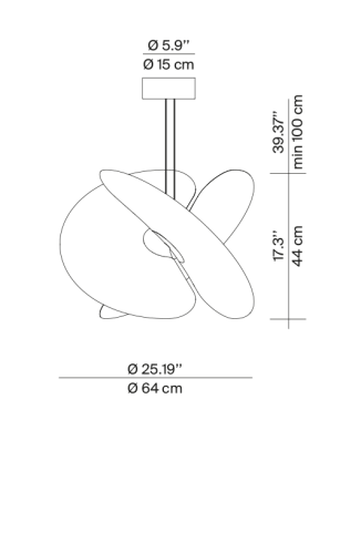 Подвесной светильник Luceplan Levante ø64 cm push/DALI Levante A06/1D
