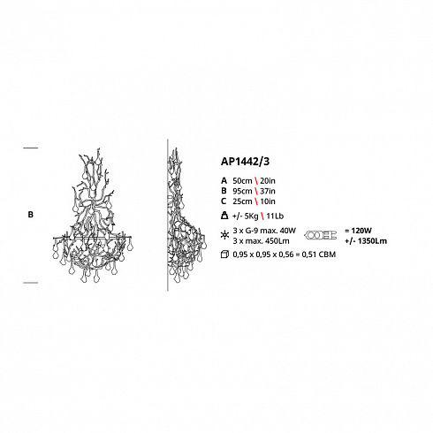 Бра Serip AP1442/3 Coral