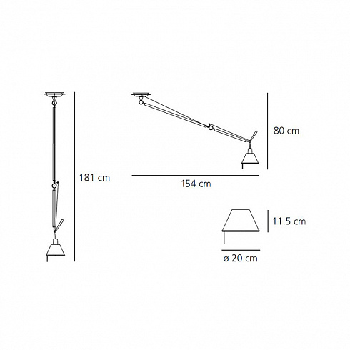 Потолочный светильник Artemide 0629000A Tolomeo Sospensione Decentrata