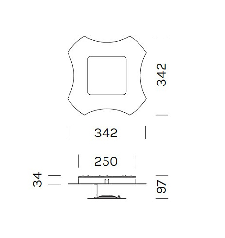 Настенный/Потолочный светильник Olev Ornato Q Ornato 2571MOPBP