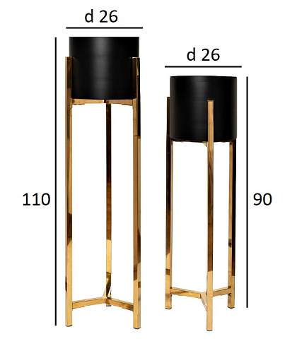 Подставка под цветы (набор из 2 шт) d/d26*110см Garda Decor 57EL-FP02 