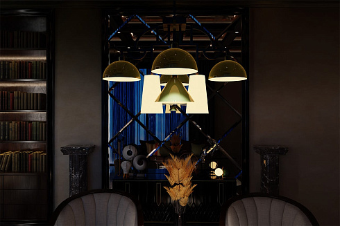 Люстра MM Lampadari Mya 7415/8 Mya 7415/8 Brunito Burnished+verde/bianco     