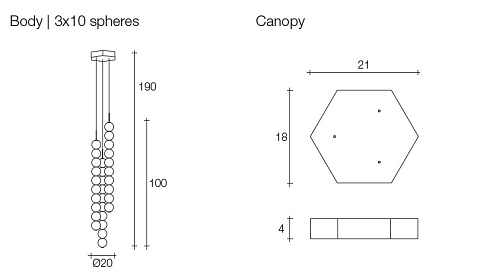 Подвесной светильник Terzani Abacus Medium Abacus 0V03S E8 B.P 1V