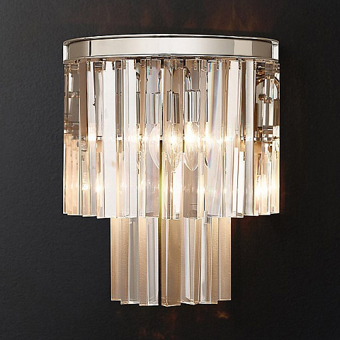 Бра Restoration Hardware 1920s Odeon Clear Glass Fringe Sconce Polished Nickel 1920s Odeon 68080429 PN