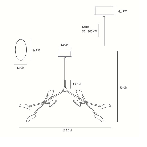 Люстра 101 Copenhagen Drop Bronze (5m) Stingray 249014