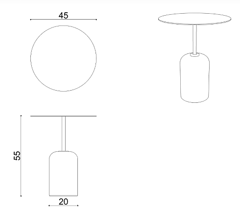 Приставной столик Delight Collection River d45mm River River Side Table Ø45