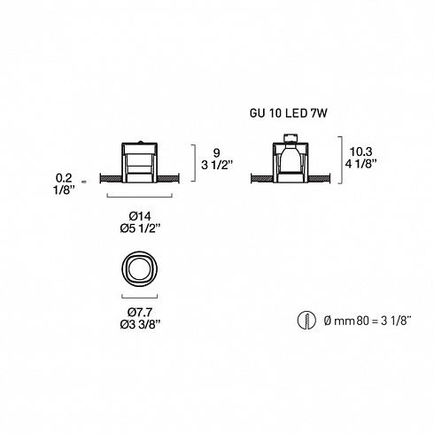 Встраиваемый светильник Leucos SD 401 White SD 0000879