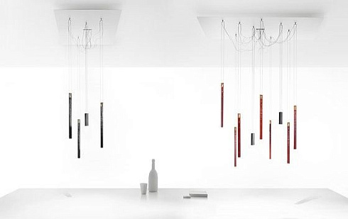 Подвесной светильник Ingo Maurer Flying Flames Element Red+Downlight Black LED Flames  3334300+3335000+3336000