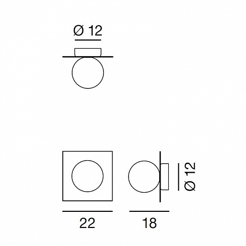 Настенный/Потолочный светильник Rotaliana Bubble W1 nickel Bubble