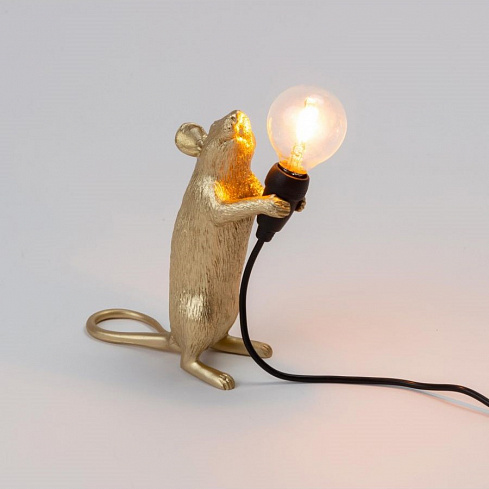 Настольная лампа Seletti Mouse Lamp Standing GOLD USB Mouse Lamp 15230