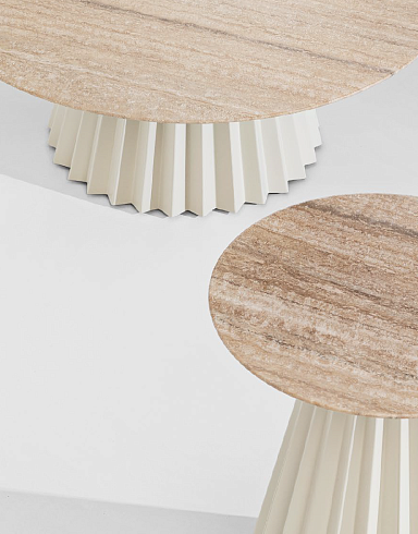 Журнальный столик Midj Plisse H40 D50 Bulgaro Red / veneered Stained Desert Plisse T2220CT40L+FP+I61