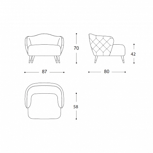 Кресло Black Tie Savoi Capitone Savoi SAV10C-PSF
