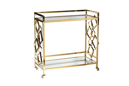 Стол-тележка сервировочн ст.прозр/золото Garda Decor GY-CRT8164GOLD 