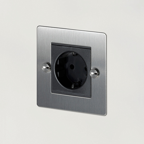 Розетка Buster and Punch 1G steel Sockets UK UK-MG-CO-1G-ST-A
