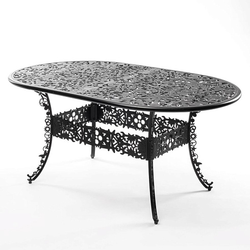 Обеденный стол Seletti Aluminium Oval Black Industry Collection 18688 NER