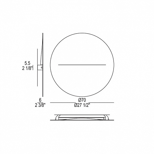 Настенный/Потолочный светильник Leucos RISE 70 P RISE 0001863