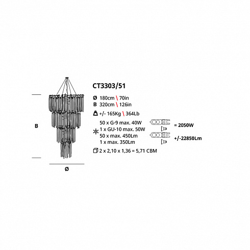Люстра Serip CT3303/50 Waterfall