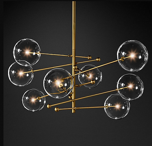 Люстра Restoration Hardware Glass Globe Mobile 79" Lacquered Burnished Brass Glass Globe 68090110 LBB