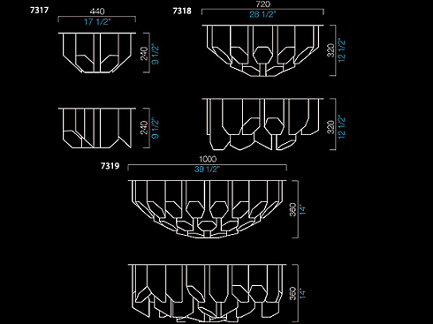 Потолочный светильник Barovier & Toso 7318 Trim 7318/CC/CL