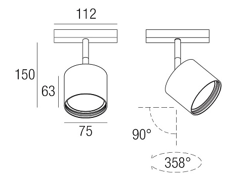 Спот Flexalighting Lad Т10 Black 40 24VDC tracks LADT1539M