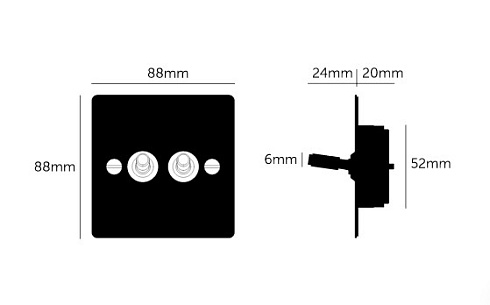 Выключатель Buster and Punch 2G Toggle White Switches UK UK-TO-CO-2G-WH-A