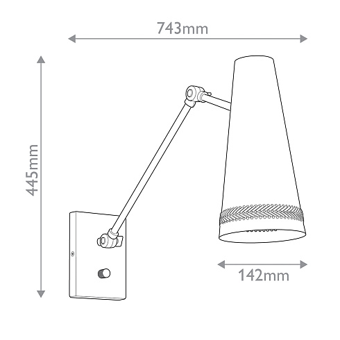 Настенные светильники Alora QN-BRICKELL-1WB-MBHL 