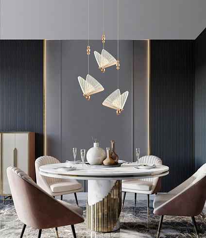 Подвесной светильник Delight Collection OM8201008-3 rose gold Butterfly