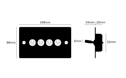 Выключатель Buster and Punch 4G Toggle Steel/brass Switches UK UK-TO-CO-4G-ST-BR-A