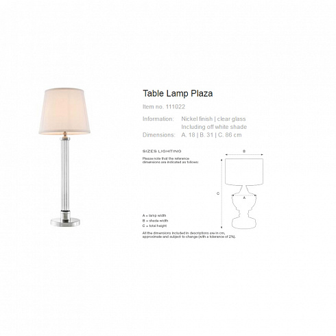 Настольная лампа Eichholtz 111022 Plaza