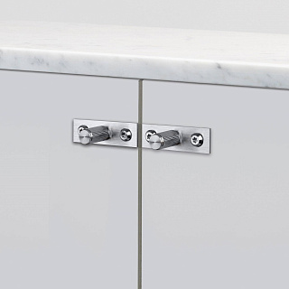 Knob Plate Linear Steel set of 2