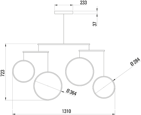 Подвесной светильник DCW Editions Focus x 4 Black Focus