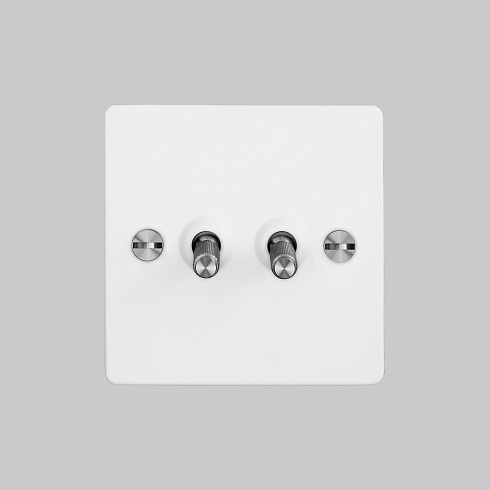 Выключатель Buster and Punch 2G Toggle White/steel Switches UK UK-TO-CO-2G-WH-ST-A