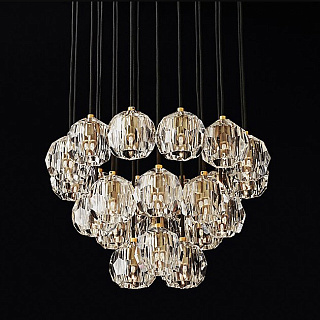 Boule De Cristal Round Cluster 24" Lacquered Burnished Brass