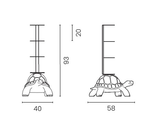 Полка Qeeboo Turtle Carry White Turtle Carry 36002WH