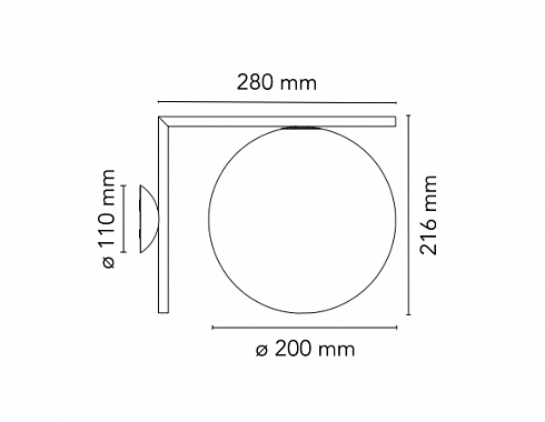 Настенный/Потолочный светильник Flos IC Lights C/W1 chrome Ic Lights F3178057