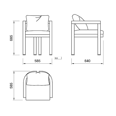 Обеденное кресло Delight Collection Outdoor Valencia Valencia Valencia Chair