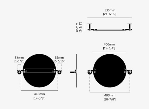 Зеркало Buster and Punch Cast Small Steel Cast UMRG-074339