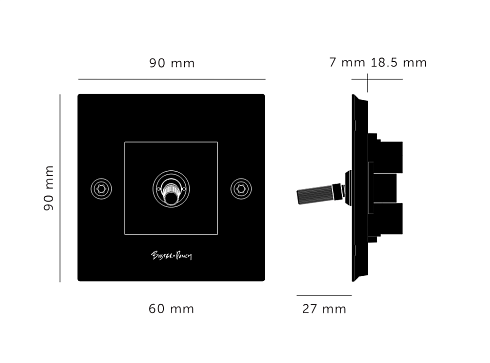 Выключатель Buster and Punch 1G / Linear / Without B+P logo / Black Switches CTG-024161