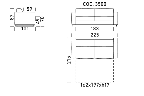 Диван Dienne Salotti Modular St. 3500 Gemini 012 Modular