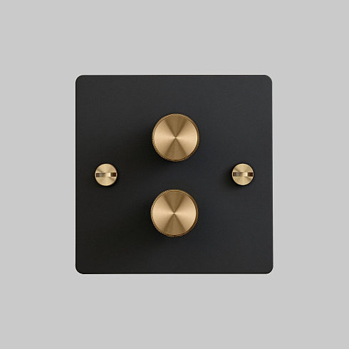 Диммер Buster and Punch 2G Cross Black/brass Switches UK UK-DI-CO-2G-LED-BL-BR-A