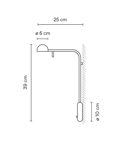 Настенный/Потолочный светильник Vibia Pin 1680 Black 2700K On/Off Pin 168011/10