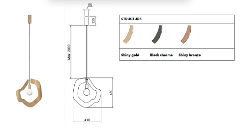 Подвесной светильник Hind Rabii Esprit Ya-Ya 1 Black crome Esprit Ya-Ya 10201